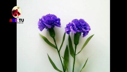 How To Make Carnation Flower From Crepe Paper Craft Tutorial