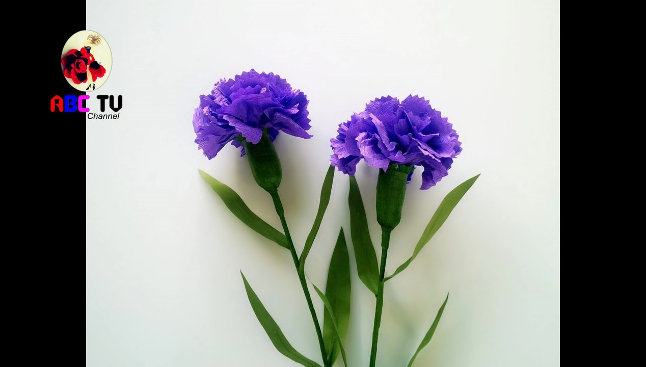 How To Make Carnation Flower From Crepe Paper Craft Tutorial