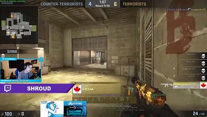 CS:GO - Shroud spectates KKona 1v3 clutch