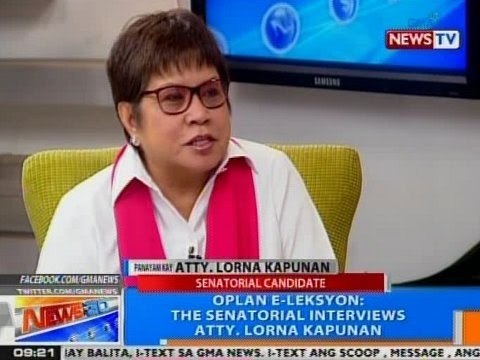 NTG: Oplan e-Leksyon: The senatorial interviews: Atty. Lorna Kapunan
