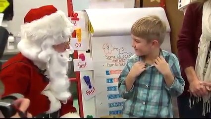 Marine returning home dresses up as Santa to surprise son