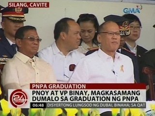 24 Oras: PNoy at VP Binay, magkasamang dumalo sa graduation ng PNPA