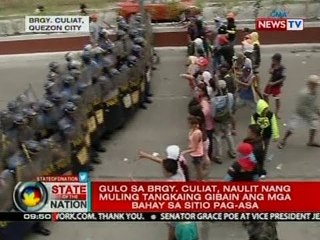 SONA: Gulo sa Brgy, Culiat, naulit nang muling tangkaing gibain ang mga bahay sa Sitio Pag-asa