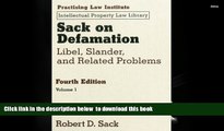 FREE [DOWNLOAD]  Sack on Defamation: Libel, Slander   Related Problems 2 VOLUME SET (Practicing