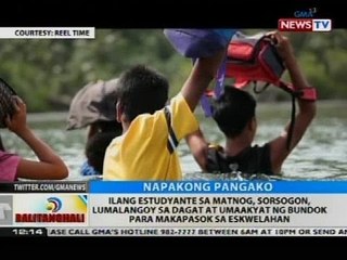 Ilang estudyante sa Matnog, lumalangoy sa dagat at umaakyat ng bundok para makapasok sa eskwelahan