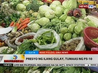 BT: Presyo ng ilang gulay, tumaas ng P5-10