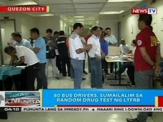 80 bus drivers, sumailalim sa random drug test ng LTFRB ngayong Martes Santo