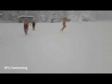 British Columbia Swim Team Navigate Frozen Pool