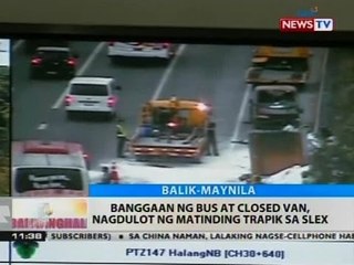 BT: Banggaan ng bus at closed van, nagdulot ng matinding trapik sa SLEX