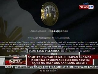 QRT: Comelec, tiniyak na mahihirapan ang mga hacker na pasukin ang election system