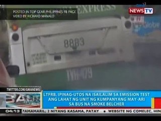 LTFRB, ipinag-utos na isailalim sa test ang lahat ng unit ng kumpanya ng sa bus na smoke belcher
