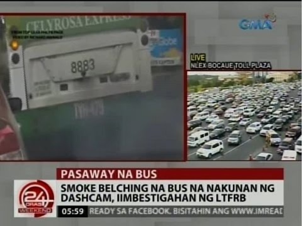 24 Oras: Smoke belching na bus na nakunan ng dashcam, iimbestigahan ng LTFRB