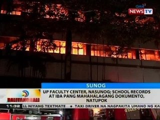 UP faculty center, nasunog; school records at iba pang mahahalagang dokumento, natupok
