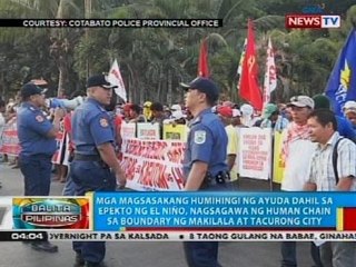 Mga magsasakang humihingi ng ayuda dahil sa epekto ng El Niño, nagsagawa ng human chain