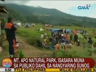 UB: Mt. Apo Natural Park, isasara muna sa publiko dahil sa nangyaring sunog