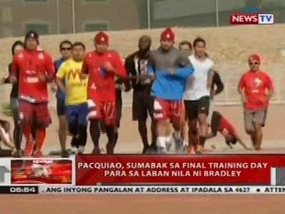 QRT: Pacquiao, sumabak sa final training day para sa laban nila ni Bradley