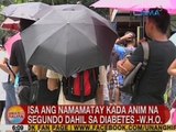 UB: WHO: Kada 6 na segundo, 1 ang namamatay dahil sa diabetes