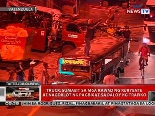 Download Video: Truck, sumabit sa mga kawad ng kuryente at nagdulot ng pagbigat sa daloy ng trapiko