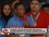 24 Oras: VP Binay, muling binatikos ang aniya'y underspending ng Aquino administration