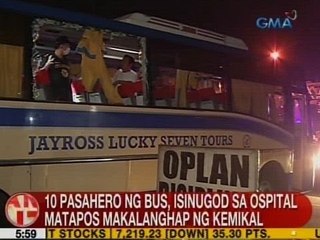 UB: 10 pasahero ng bus, isinugod sa ospital matapos makalanghap ng kemikal