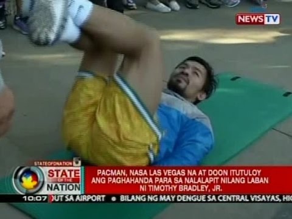 Pacman, nasa Las Vegas na at doon itutuloy ang paghahanda para sa nalalapit nilang laban ni Bradley