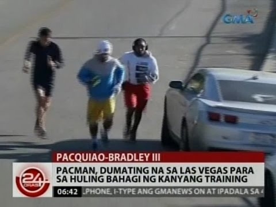 24 Oras: Pacman, dumating na sa Las Vegas para sa huling bahagi ng kanyang training