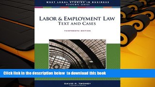 FREE [DOWNLOAD]  Labor   Employment Law: Text and Cases  FREE BOOK ONLINE