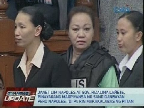 Napoles at Gov. Lañete, pinayagan magpiyansa pero Napoles, 'di pa rin makakalabas ng piitan
