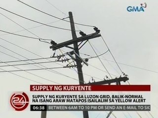 Supply ng kuryente sa Luzon Grid, balik-normal na isang araw matapos isailalim sa yellow alert