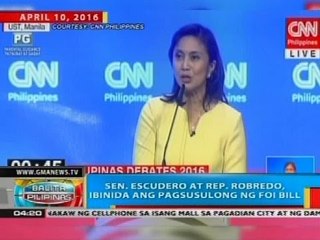 BP: Sen. Escudero at Rep. Robredo, ibinida ang pagsusulong ng FOI bill