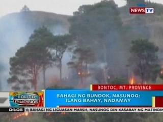 BP: Bahagi ng bundok sa Bontoc, Mt. Province, nasunog; Ilang bahay, nadamay