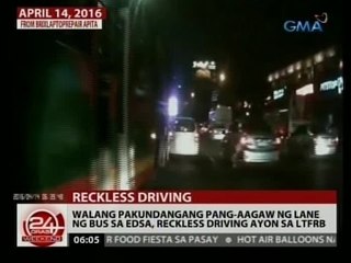 24 Oras: Walang pakundangang pang-aagaw ng lane ng bus sa EDSA, reckless driving ayon sa LTFRB