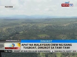BT: 4 na Malaysian crew ng 1 tugboat, dinukot sa Tawi-Tawi
