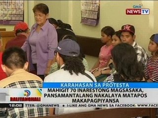 BT: Mahigit 70 inarestong magsasaka, pansamantalang nakalaya matapos makapagpiyansa