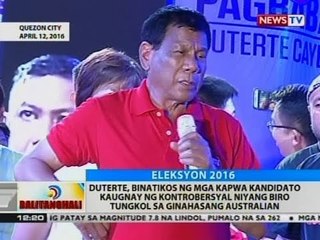 BT: Duterte, binatikos ng kanyang mga katunggali sa pagkapangulo