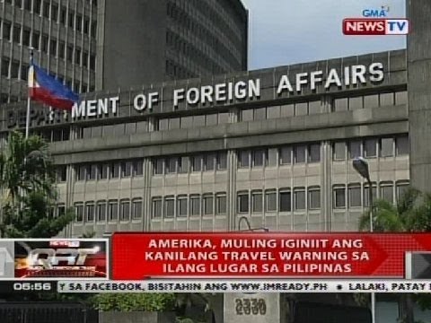 Amerika muling iginiit ang kanilang travel warnings sa ilang lugar sa Pilipinas