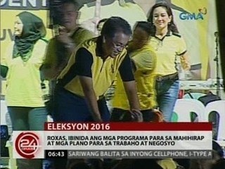 24 Oras: Roxas, ibinida ang mga programa sa mahihirap at plano para sa trabaho at negosyo