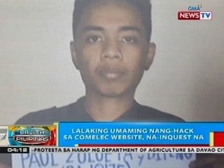 BP: Lalaking umaming nang-hack sa Comelec website, na-inquest na