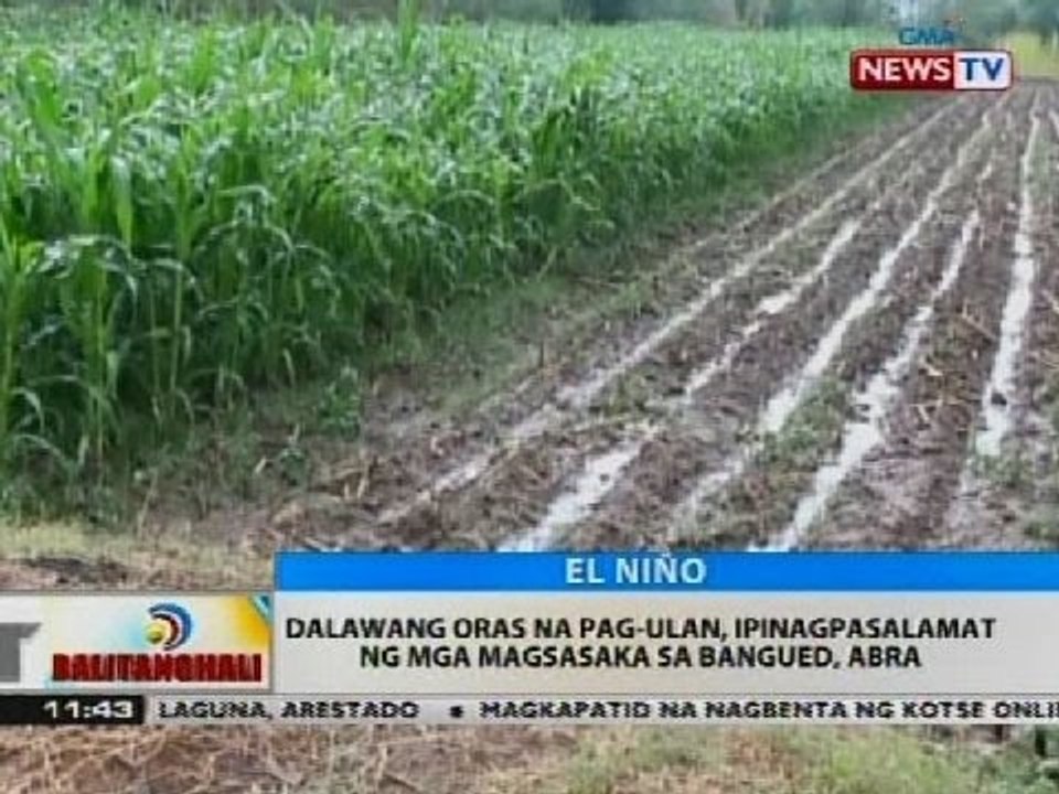 BT: Dalawang oras na pag-ulan, ipinagpasalamat ng mga magsasaka sa Bangued, Abra