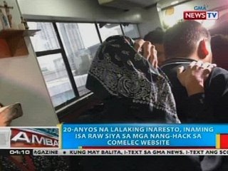 20-anyos na lalaking inaresto, inaming isa raw siya sa mga nang-hack sa Comelec website