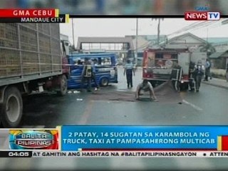 2 patay, 14 sugatan sa karambola ng truck, taxi at pampasaherong multicab