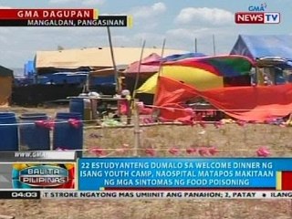 22 estudyanteng dumalo sa welcome dinner ng isang youth camp, naospital