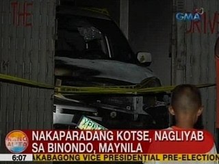 UB: Nakaparadang kotse, nagliyab sa Binondo, Maynila