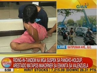 UB: Riding-in-tandem na mga suspek sa pangho-holdup, arestado matapos makorner sa eskinita