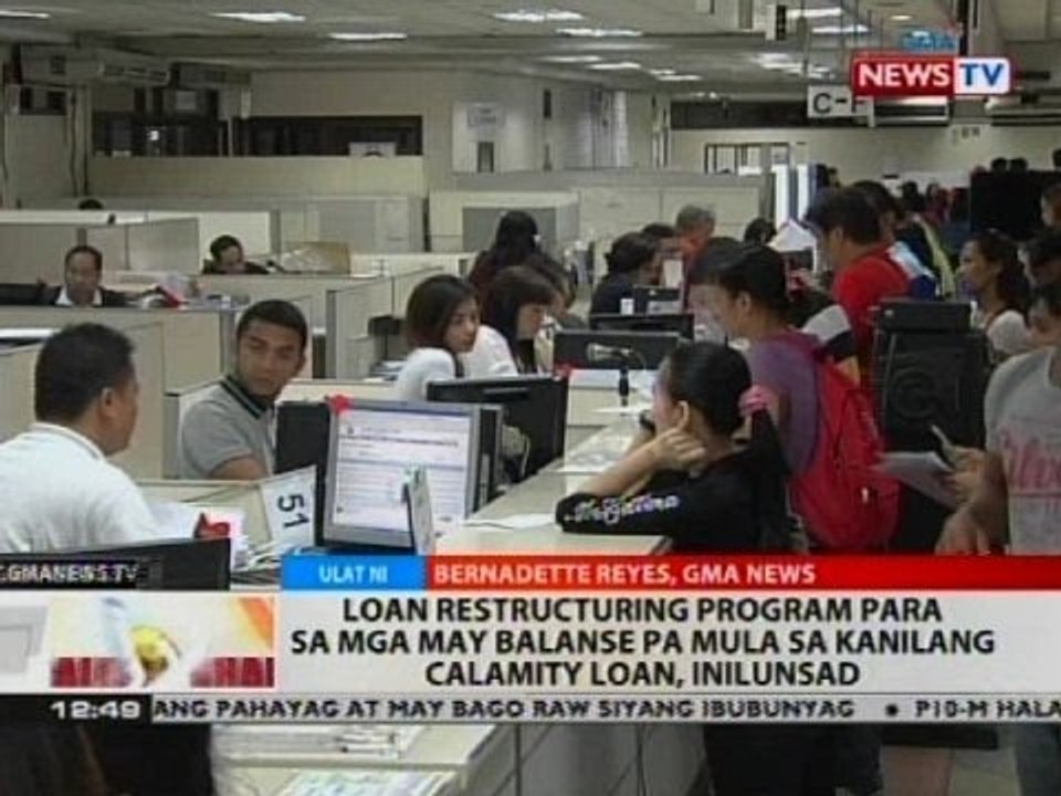 Loan restructuring program para sa mga may balanse pa mula sa kanilang calamity loan, inilunsad