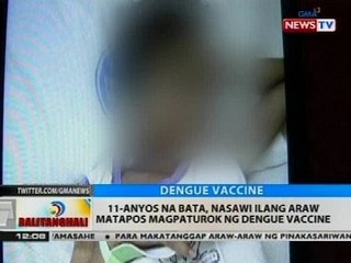 BT: 11-anyos na bata, nasawi ilang arwa matapos magpaturok ng dengue vaccine