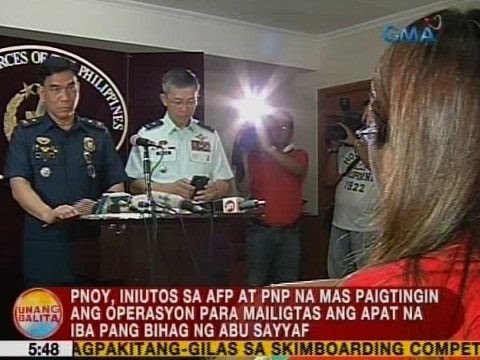 PNoy, iniutos sa AFP at PNP na mas paigtingin ang operasyon para mailigtas ang 4 na iba pang bihag