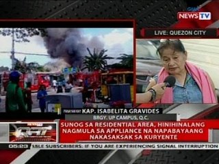 Sunog sa residential area, hinihinalang nagmula sa appliance na napabayaang nakasaksak sa kuryente