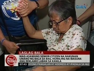 Mag-asawang senior citizen na nakunan umano ng bala sa bag, humiling na ibasura ang reklamo