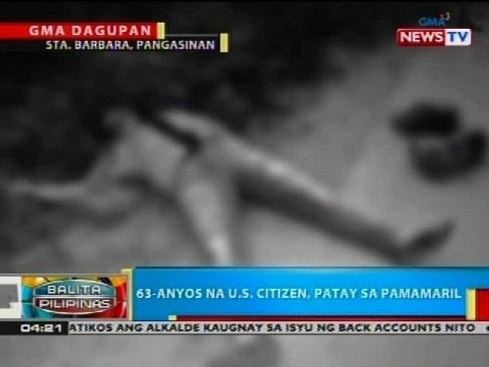 BP: 63-anyos na U.S. citizen, patay sa pamamaril